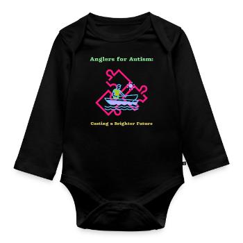 Angler für Autismus sorgen für eine bessere Zukunft - Baby Bio-Langarm-Body - Schwarz - Vorne