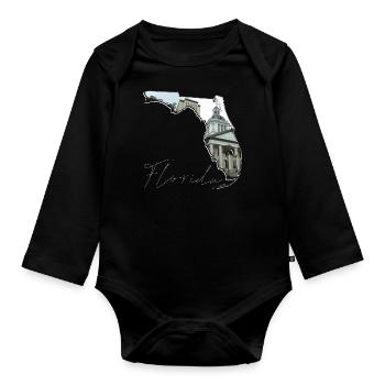 Florida State Capitol in der Florida Landkarte FL - Baby Bio-Langarm-Body - Schwarz - Vorne