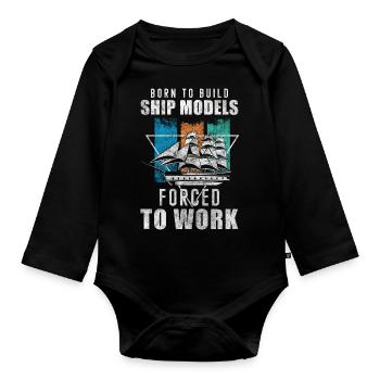 Model Ship Remote Control Father Sailor - Organic Longsleeve Baby Bodysuit - black - Front