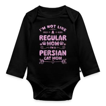 Perser Haustier Pfote - Baby Bio-Langarm-Body - Schwarz - Vorne