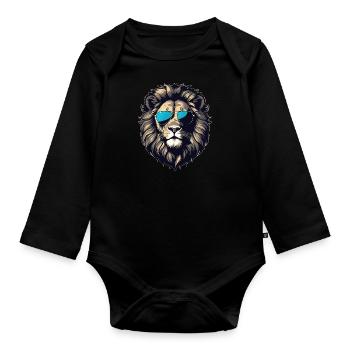 Shades of the Jungle - Organic Longsleeve Baby Bodysuit - black - Front