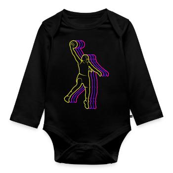 Basketball Basketball Girls - Organic Longsleeve Baby Bodysuit - black - Front