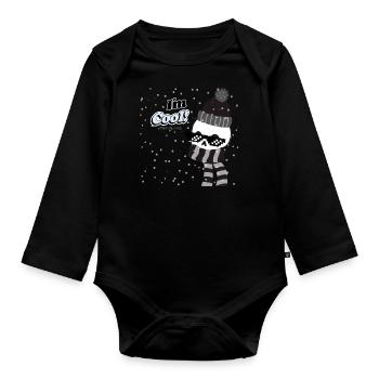 I´m Cool! (literally, help) - Organic Longsleeve Baby Bodysuit - black - Front