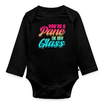 Youre A Pane In My Glass Stained Glass Artist - Baby Bio-Langarm-Body - Schwarz - Vorne