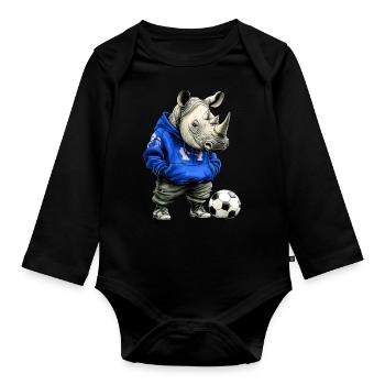 Rhinos Soccer / Soccer Rhinoceros - Body Bébé bio manches longues - noir - Devant