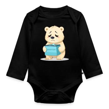 Eisbären Retten - Baby Bio-Langarm-Body - Schwarz - Vorne