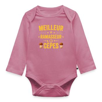 Meilleur Ramasseur De Cèpes - Body Bébé bio manches longues - mauve - Devant