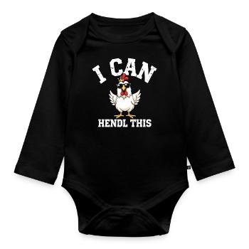 Je peux le faire, éleveur de poulets - Body Bébé bio manches longues - noir - Devant