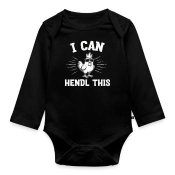 éleveur de poulets, je peux Hendl ça - Body Bébé bio manches longues - noir - Devant