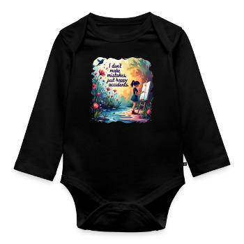 Oil Painting In Nature For Painters And Artists - Organic Longsleeve Baby Bodysuit - black - Front