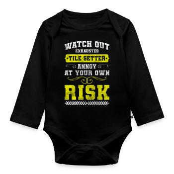 Tiler Floor Men - Organic Longsleeve Baby Bodysuit - black - Front