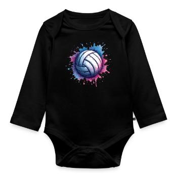 Beach Volleyball Volleyball Players - Volleyball Players - Organic Longsleeve Baby Bodysuit - black - Front