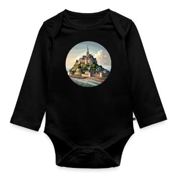 Mont Saint Michel Normandy - Organic Longsleeve Baby Bodysuit - black - Front