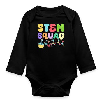Stem Squad Special Education Sped Teacher - Organic Longsleeve Baby Bodysuit - black - Front