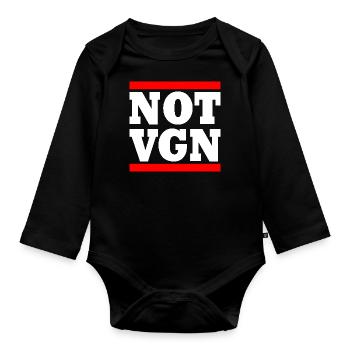 Not vegan - Body Bébé bio manches longues - noir - Devant
