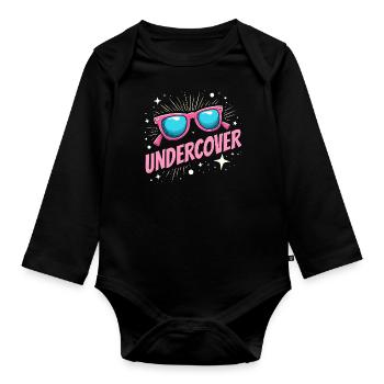 Déguisement Undercover - Sunglasses Fun - Body Bébé bio manches longues - noir - Devant
