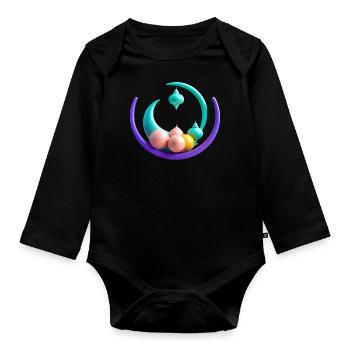 Ramadan Gift Eid Mubarak Islam Allah Muslim - Organic Longsleeve Baby Bodysuit - black - Front