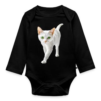 Japanischer Bobtail - Baby Bio-Langarm-Body - Schwarz - Vorne