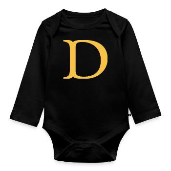 D - Organic Longsleeve Baby Bodysuit - black - Front