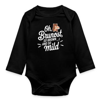 Oh- Brunost si brun et si doux - Body Bébé bio manches longues - noir - Devant