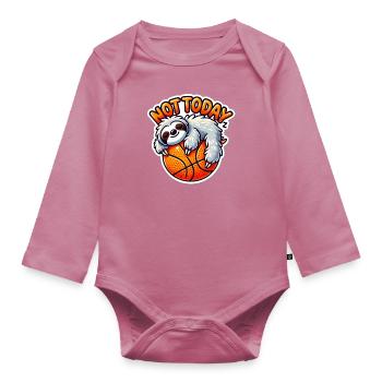 Basketball mit Faultier - Baby Bio-Langarm-Body - Mauve - Vorne