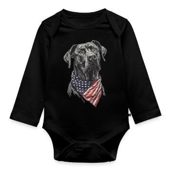 Deutsche Dogge - Baby Bio-Langarm-Body - Schwarz - Vorne