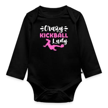 Crazy Kickball Lady Soccer Maman Jeux De Terrain De Jeu - Body Bébé bio manches longues - noir - Devant