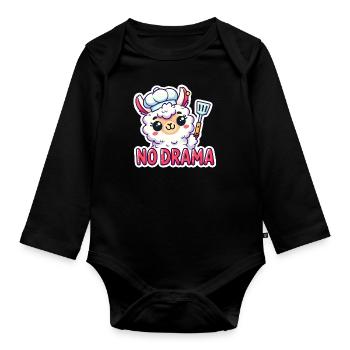 No drama für Köche - Baby Bio-Langarm-Body - Schwarz - Vorne