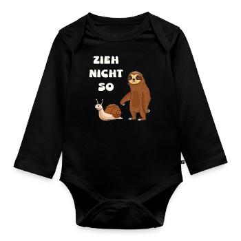 Ne tirez pas un escargot et un paresseux - Body Bébé bio manches longues - noir - Devant