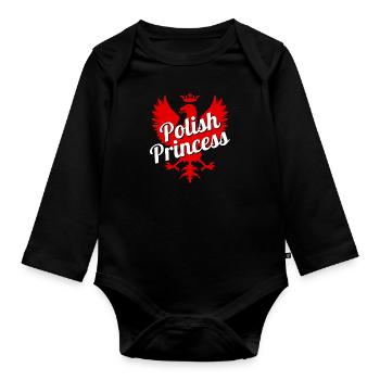 Polish Princess - Polen - Prinzessin Poland Polska - Organic Longsleeve Baby Bodysuit - black - Front