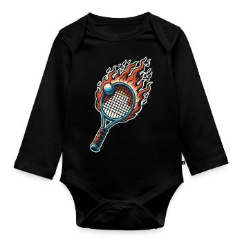 Badminton - Body Bébé bio manches longues - noir - Devant