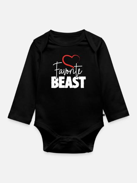 Favorite Beast - Baby Bio-Langarm-Body - Schwarz