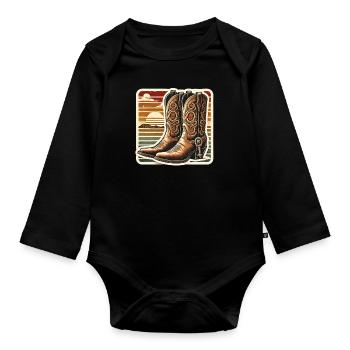 Linedance Geschenk - Baby Bio-Langarm-Body - Schwarz - Vorne