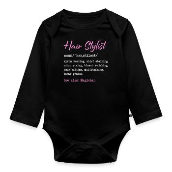 Hair Stylist Definition Makeup Cosmetician - Baby Bio-Langarm-Body - Schwarz - Vorne