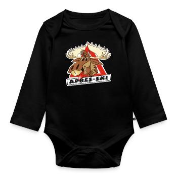 Moose Après-Ski - Organic Longsleeve Baby Bodysuit - black - Front