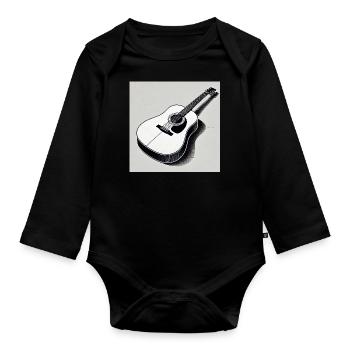 Guitar - Vintage - Country - Band - Freedom - Organic Longsleeve Baby Bodysuit - black - Front