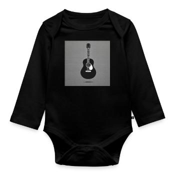 Gitarre - Vintage - Rock - Band - Freiheit - Baby Bio-Langarm-Body - Schwarz - Vorne