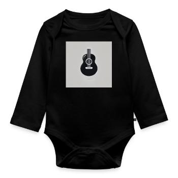 Gitarre - Vintage - Rock - Band - Freiheit - Baby Bio-Langarm-Body - Schwarz - Vorne
