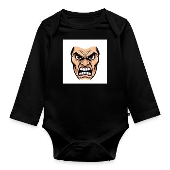 Die Essenz des Zorns: Eine explosive Grafik - Baby Bio-Langarm-Body - Schwarz - Vorne
