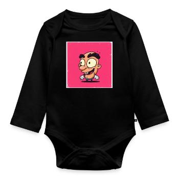 Cartoon Mayhem : une représentation humoristique - Body Bébé bio manches longues - noir - Devant