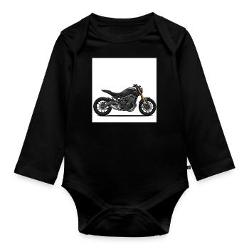 Black Morrad Design - Freedom - Organic Longsleeve Baby Bodysuit - black - Front