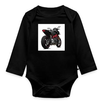 Black Motorcycle Design - Sporty - Organic Longsleeve Baby Bodysuit - black - Front