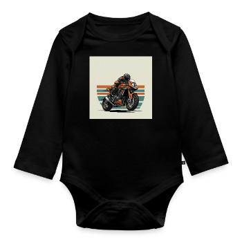 The art of motorcycling - Organic Longsleeve Baby Bodysuit - black - Front