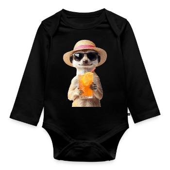 Erdmännchen - Baby Bio-Langarm-Body - Schwarz - Vorne