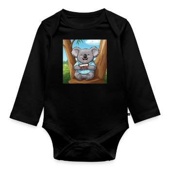 Der musikalische Koala - Baby Bio-Langarm-Body - Schwarz - Vorne