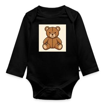 Mein Freund der kuschelige Teddybär - Baby Bio-Langarm-Body - Schwarz - Vorne