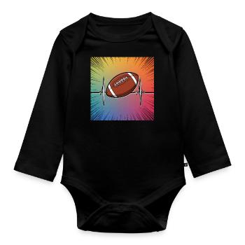 Touchdown! Die Faszination des American Football - Baby Bio-Langarm-Body - Schwarz - Vorne