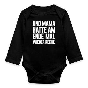 Und Mama hatte am Ende mal wieder recht - Baby Bio-Langarm-Body - Schwarz - Vorne