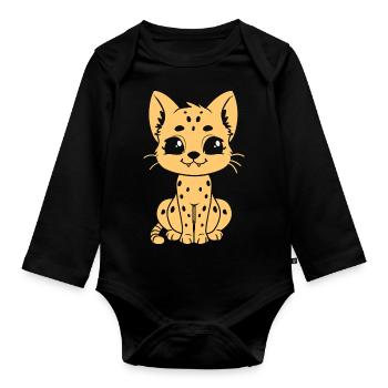 Serval - Baby Bio-Langarm-Body - Schwarz - Vorne
