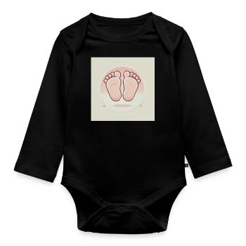 Süße kleine Babyfüße - Baby Bio-Langarm-Body - Schwarz - Vorne